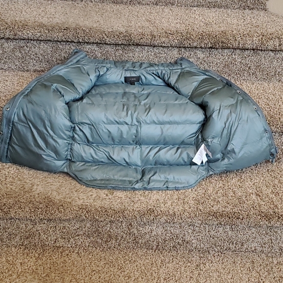 J. Crew Green Shiney Puffer Down Vest - Picture 7 of 8